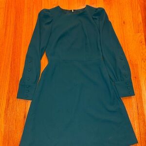J. Crew Teal Long Sleeve Dress